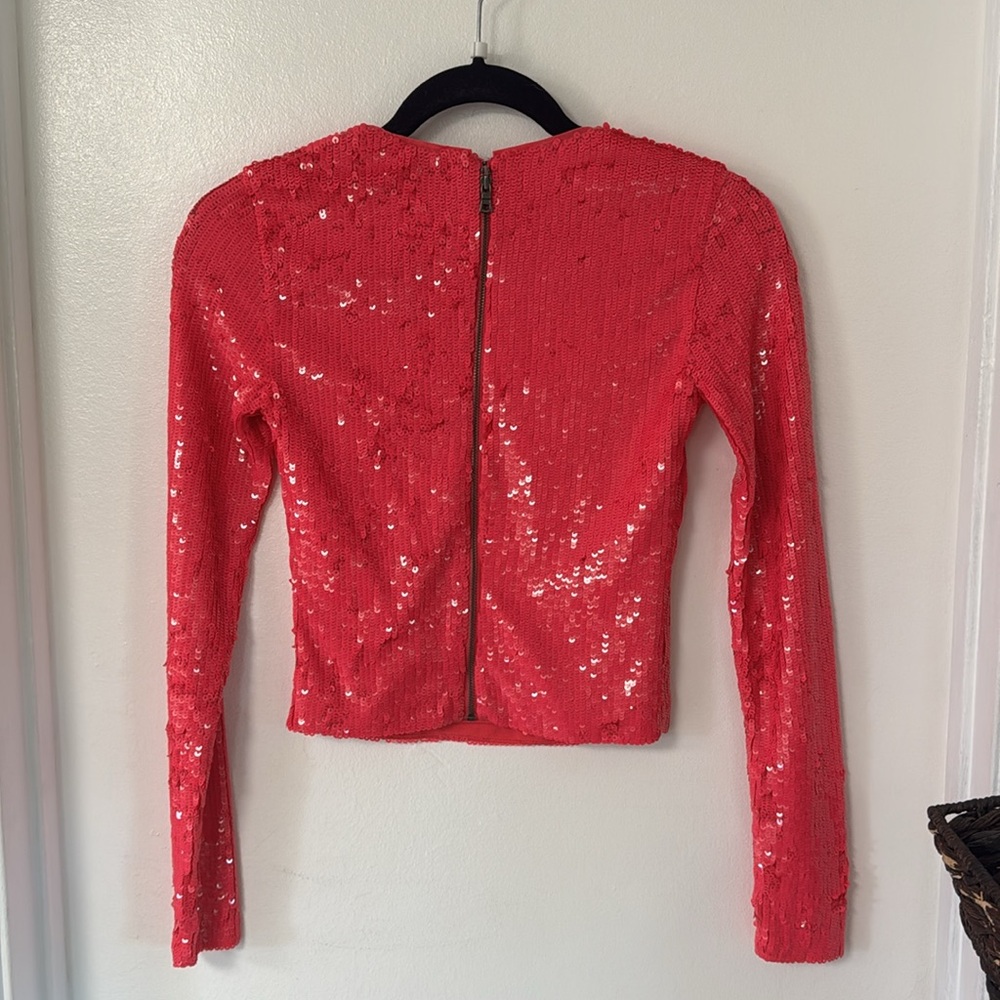 Hot Pink Alice + Olivia Sequin Top - Picture 5 of 7